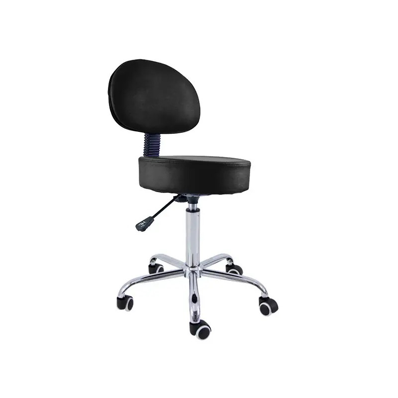 Tabouret assise PVC standard sur roulettes avec dossier