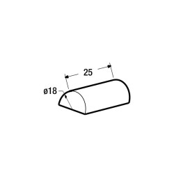 Coussin demi-cylindrique - 25x18x9 cm