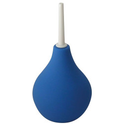 Poire à lavement bleue