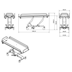 Brancard pour douche - hydraulique