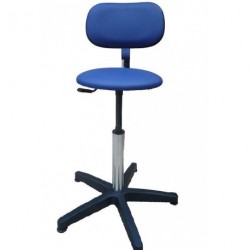 Tabouret assise PVC standard sur patins avec dossier