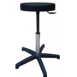 Tabouret assise thermoformée noire sur patins