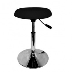 Tabouret noir sur socle acier chromé