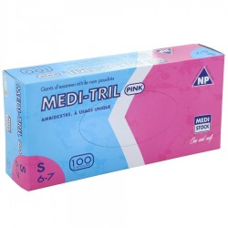 Gant nitrile rose non poudré