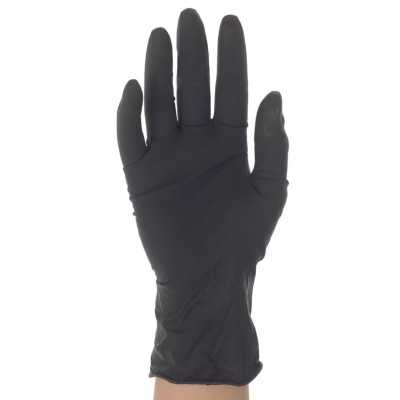 Gants latex noir sans poudre - 100 gants résistants professionnels Gants latex noir sans poudre - 100 gants résistants professionnels