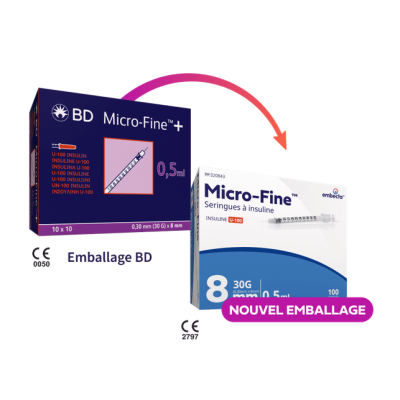 Seringue à insuline 100 U/ML MICRO-FINE™ +