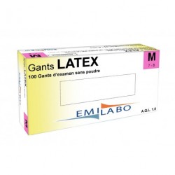 Gants latex sans poudre EMILABO