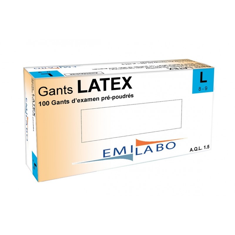 Gant d'examen en Latex poudré Emilabo : S, M, L, XL - ATPM Services