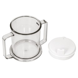 TASSE PLASTIQUE TRANSPARENT 2 ANSES