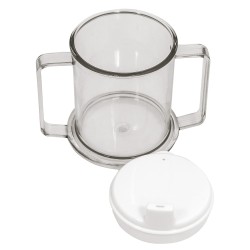 TASSE PLASTIQUE TRANSPARENT 2 ANSES