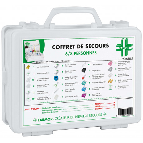 Coffret de secours 6 à 8 personnes