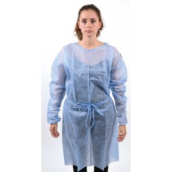 Blouse de protection à usage unique poignets élastiques Blouse de protection à usage unique poignets élastiques