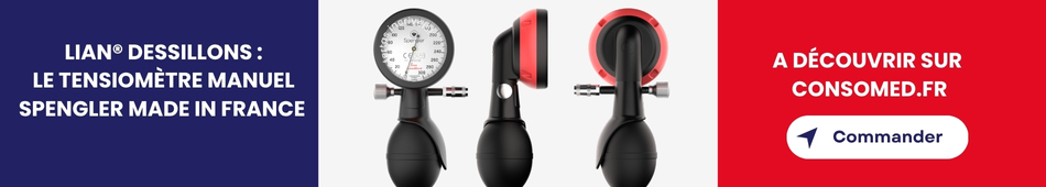 bannière mettant en avant le tensiomètre manuel Lian Dessillons de Spengler, tensiomètre made in france